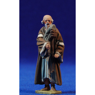 Pastore musicanti cornamusa 5,5 cm terracotta dipinte De Francesco