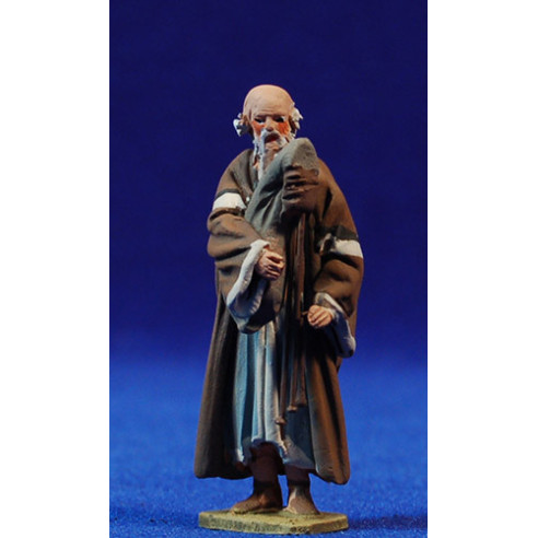 Shepherd musician with bagpipe 5,5 cm clay painted De Francesco