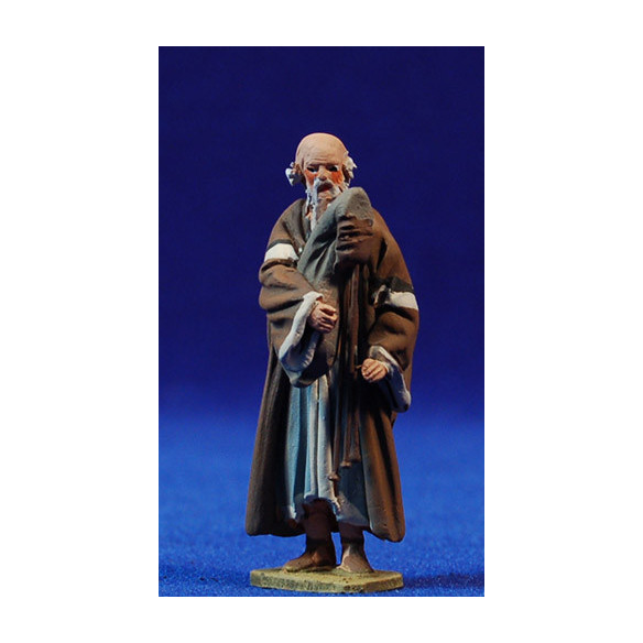 Shepherd musician with bagpipe 5,5 cm clay painted De Francesco