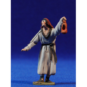 Pastor con antorcha 5,5 cm barro pintado De Francesco