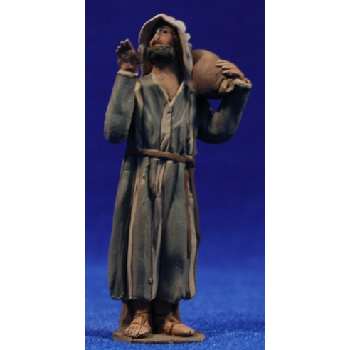 Pastor saco espalda m1 8 cm barro pintado De Francesco