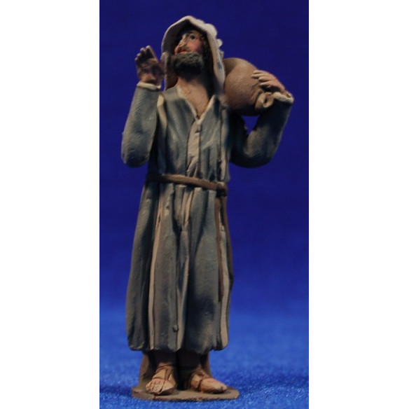 Pastor saco espalda m1 8 cm barro pintado De Francesco