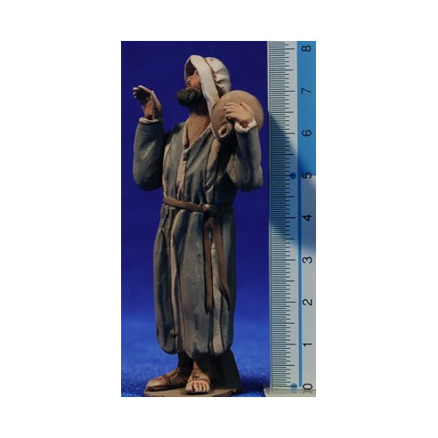 Pastor saco espalda m1 8 cm barro pintado De Francesco