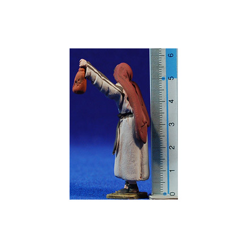 Pastore con torcia 5,5 cm terracotta dipinte De Francesco