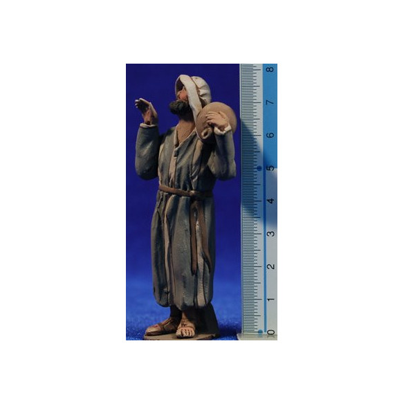 Pastor saco espalda m1 8 cm barro pintado De Francesco