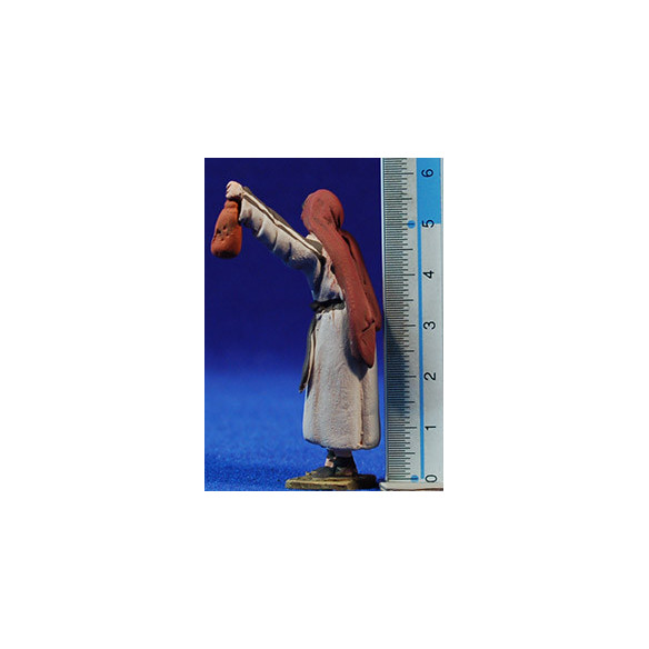 Pastore con torcia 5,5 cm terracotta dipinte De Francesco