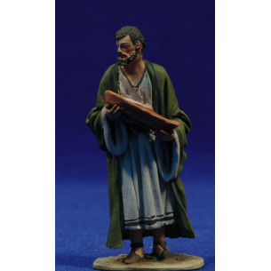 Pastor con piato 8 cm terracotta dipinte De Francesco
