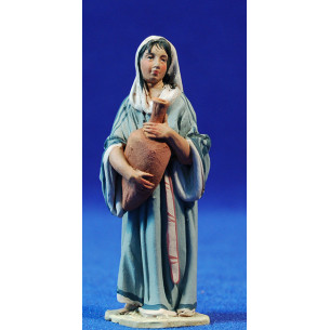 Pastora con jarra M2 8 cm barro pintado De Francesco