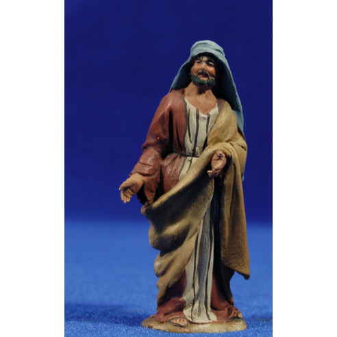 Pastor de pie 8 cm barro pintado De Francesco