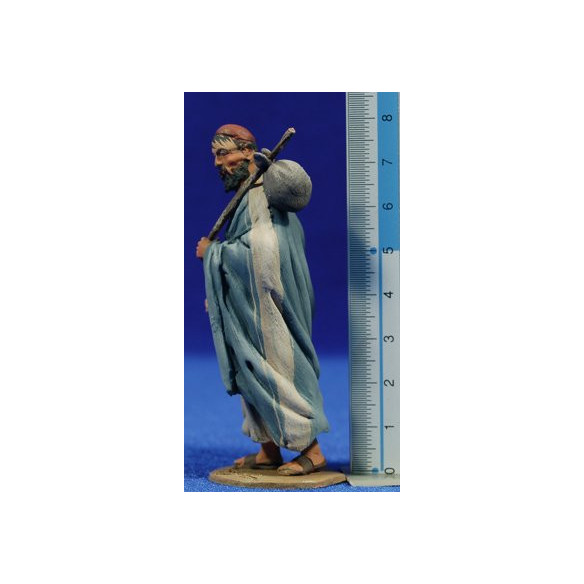 Pastor saco espalda m2 8 cm barro pintado De Francesco