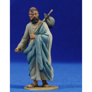 Pastor saco espalda m2 8 cm barro pintado De Francesco