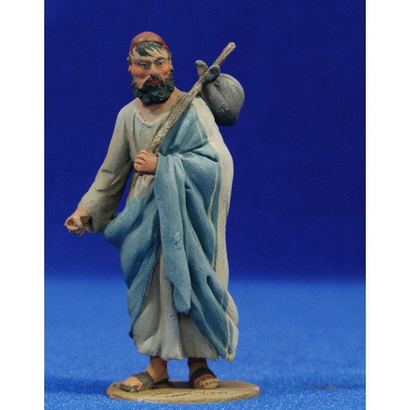 Pastor saco espalda m2 8 cm barro pintado De Francesco