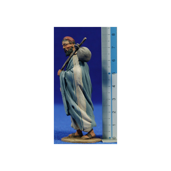 Pastor saco espalda m2 8 cm barro pintado De Francesco