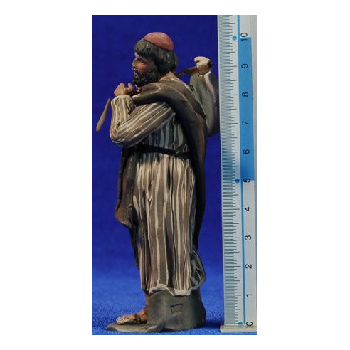Pastor saco espalda 10 cm barro pintado De Francesco