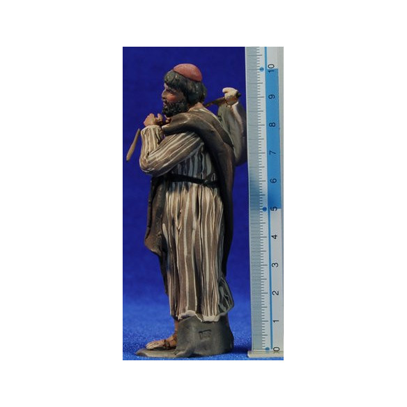 Pastor saco espalda 10 cm barro pintado De Francesco