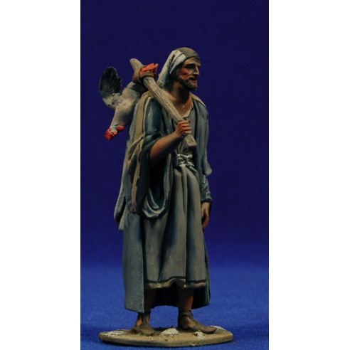 Pastor gallina espalda 10 cm barro pintado De Francesco
