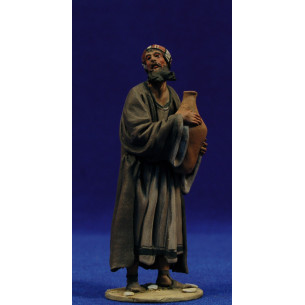 Pastore con vaso 10 cm terracotta dipinte De Francesco
