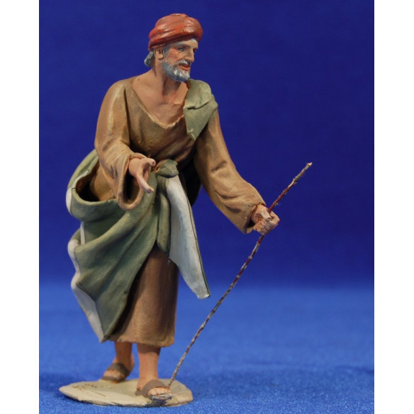 Shepherd semi addoring 10 cm clay painted De Francesco
