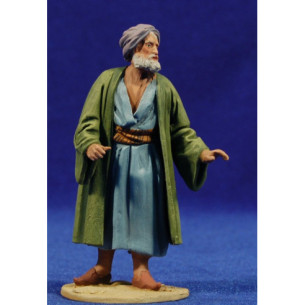 Pastore barba bianca e turbante 10 cm terracotta dipinte De Francesco