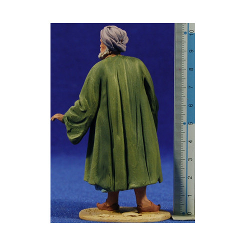 Pastor barba blanca y turbante 10 cm barro pintado De Francesco
