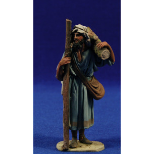 Pastor fajo leña 10 cm barro pintado De Francesco