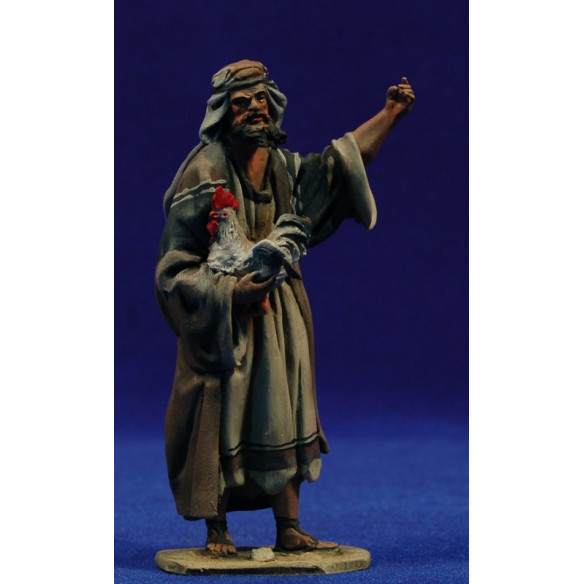 Pastor gallina 10 cm barro pintado De Francesco