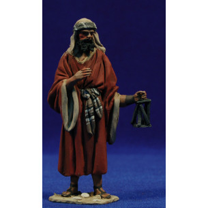 Shepherd with lantern 10 cm clay painted De Francesco