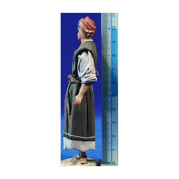 Shepherd on road 10 cm clay painted De Francesco