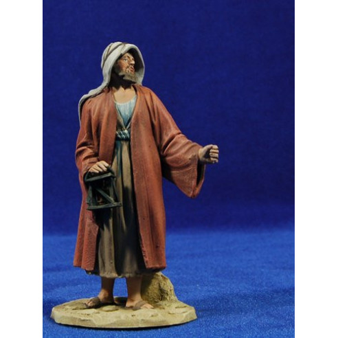 Pastor amb fanal 14 cm fang pintat De Francesco