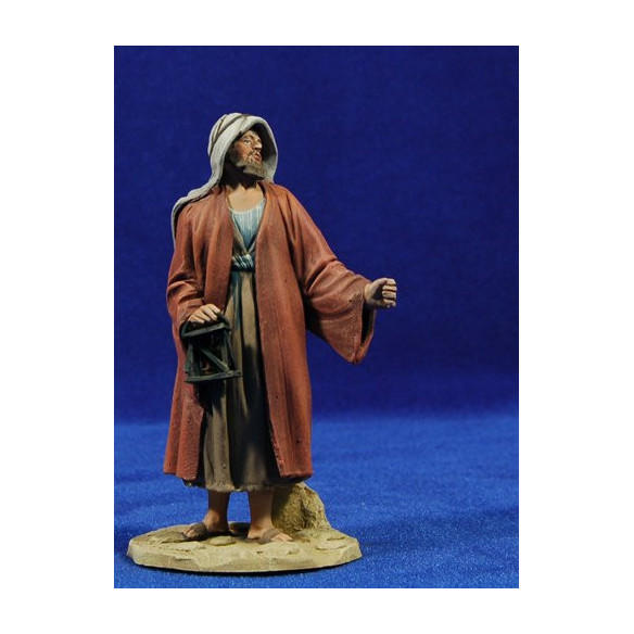Pastor farolillo 14 cm barro pintado De Francesco