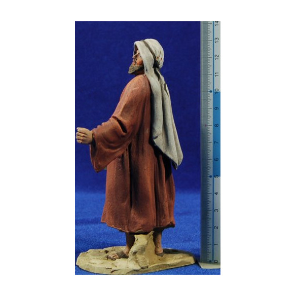 Pastor farolillo 14 cm barro pintado De Francesco