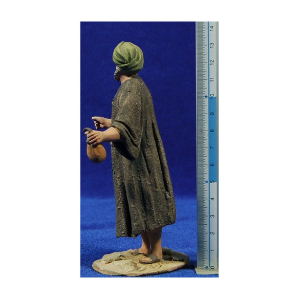 Pastor con calabaza 14 cm barro pintado De Francesco