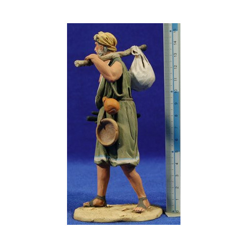 Pastore sacca 15 cm terracotta dipinte De Francesco