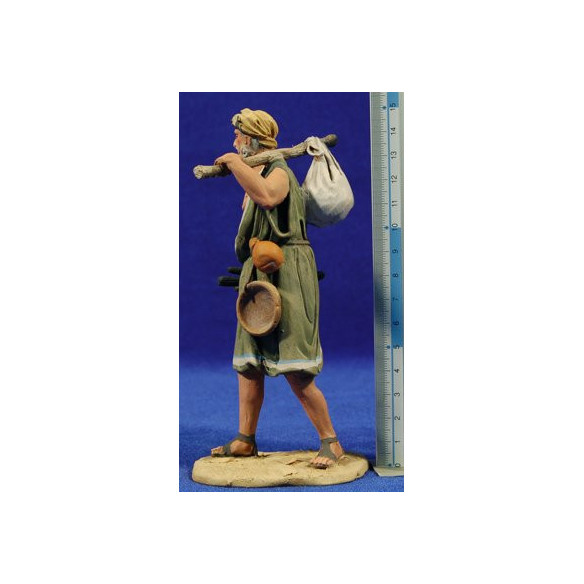 Pastore sacca 15 cm terracotta dipinte De Francesco
