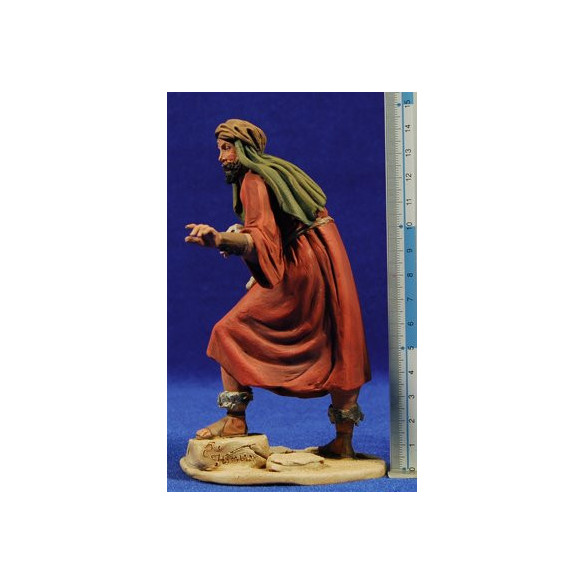 Pastor cordero brazos 15 cm barro pintado De Francesco