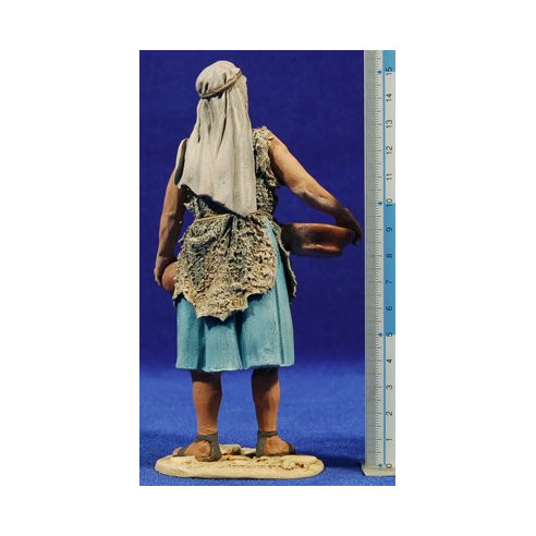 Pastor zafata y calabaza 10 cm barro pintado De Francesco
