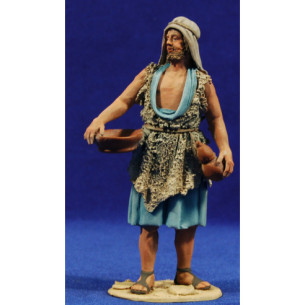 Pastore vassoio e zucca 10 cm terracotta dipinte De Francesco