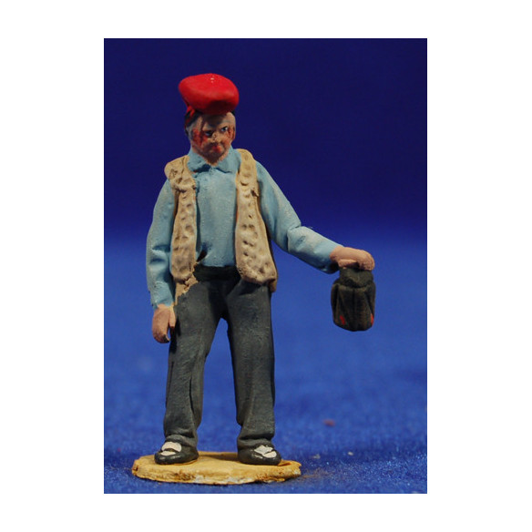 Pastor catalán farolillo 4 cm barro pintado De Francesco