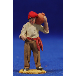Pastore catalano con vaso 4 cm terracotta dipinte De Francesco