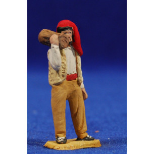 Shepherd catalan with a trunk 4 cm clay painted De Francesco