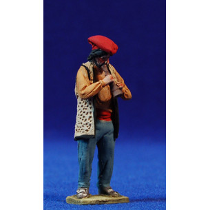 Shepherd catalan with a boot 5,5 cm clay painted De Francesco