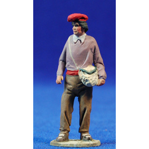 Shepherd catalan with a bag 5'5 cm clay painted De Francesco