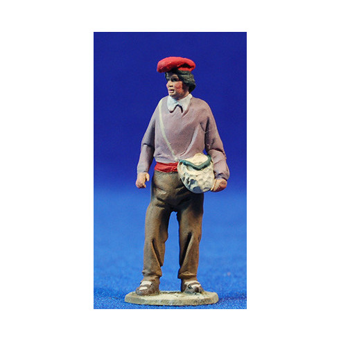 Pastore catalano con zaino 5'5 cm terracotta dipinte De Francesco