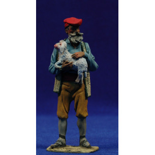 Pastor catalán cordero 10 cm barro pintado De Francesco