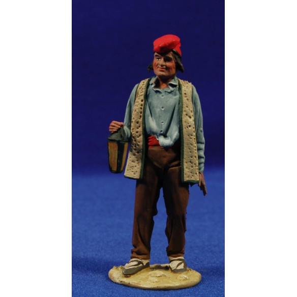 Pastor catalán farolillo 10 cm barro pintado De Francesco