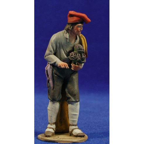 Pastor catalán alcachofas 10 cm barro pintado De Francesco