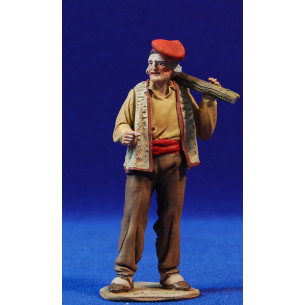 Shepherd catalan with a trunk 10 cm clay painted De Francesco