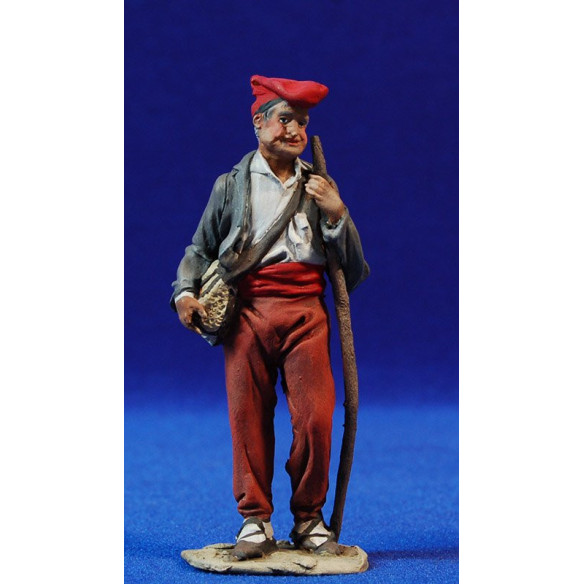 Pastore catalano con borsa 10 cm terracotta dipinte De Francesco