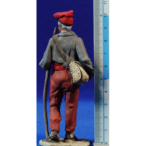 Pastor catalán con bolsa 10 cm barro pintado De Francesco