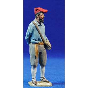 Shepherd catalan with beard an a bag 10 cm clay painted De Francesco